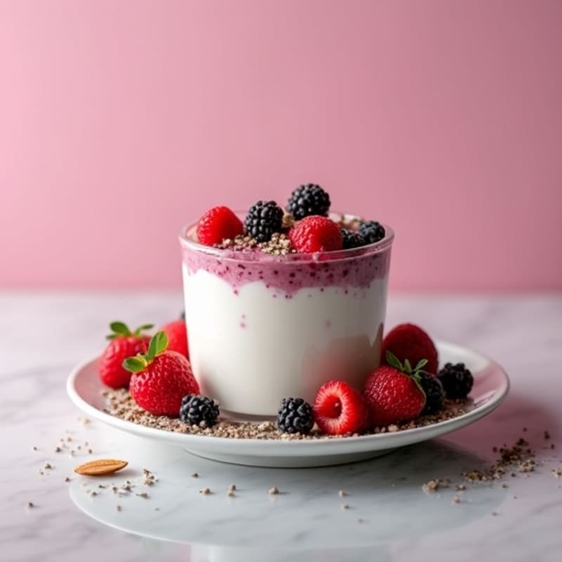 Silky Greek Yogurt Protein Mousse with Mixed Berries