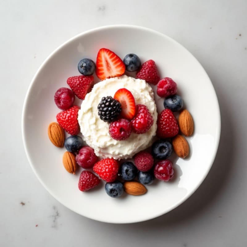 Cottage Cheese with Mixed Berries and Almonds