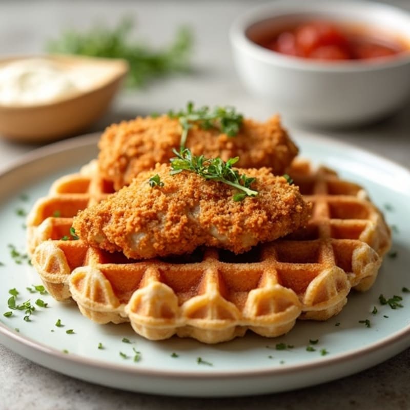 Crispy Baked Chicken with Whole Grain Waffles
