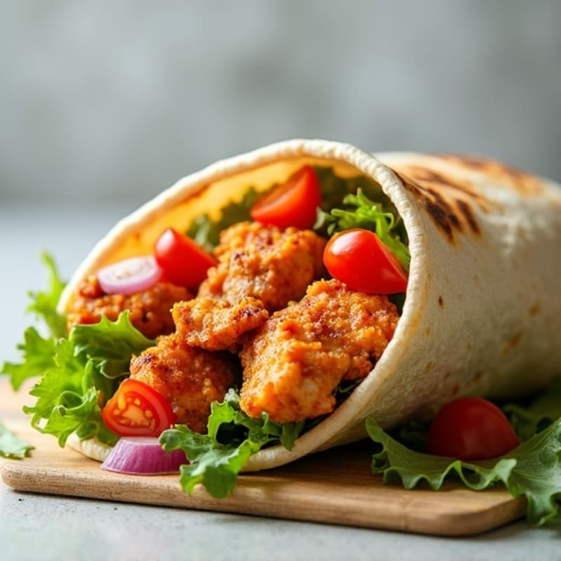 Crispy Buffalo Chicken Wrap with Fresh Veggies