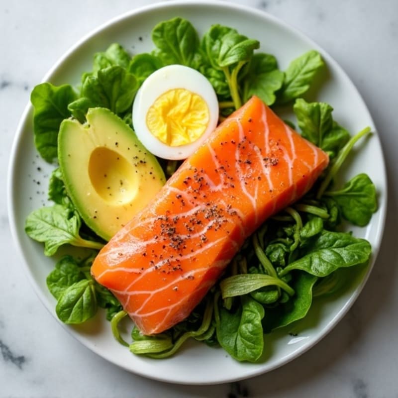 Smoked Salmon with Fresh Greens and Creamy Avocado