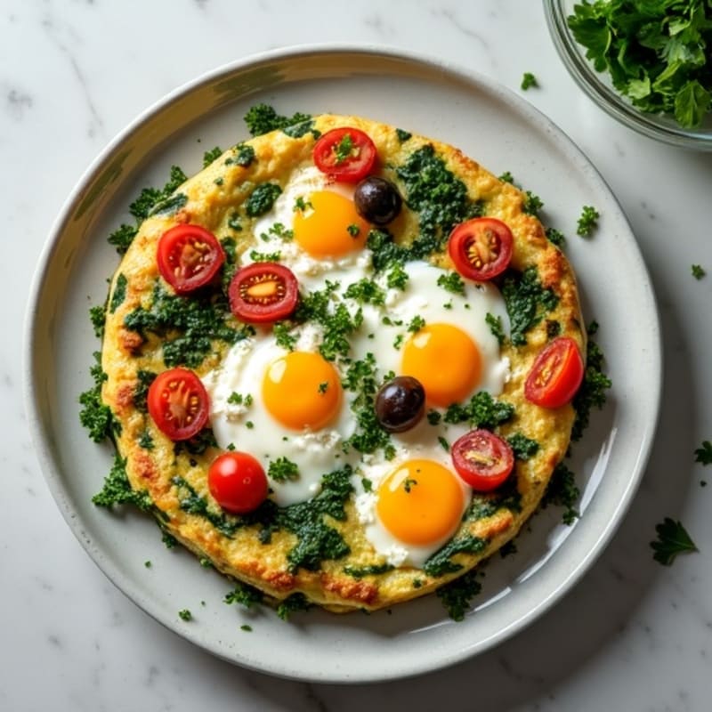 Fluffy Mediterranean Herb Frittata with Spinach