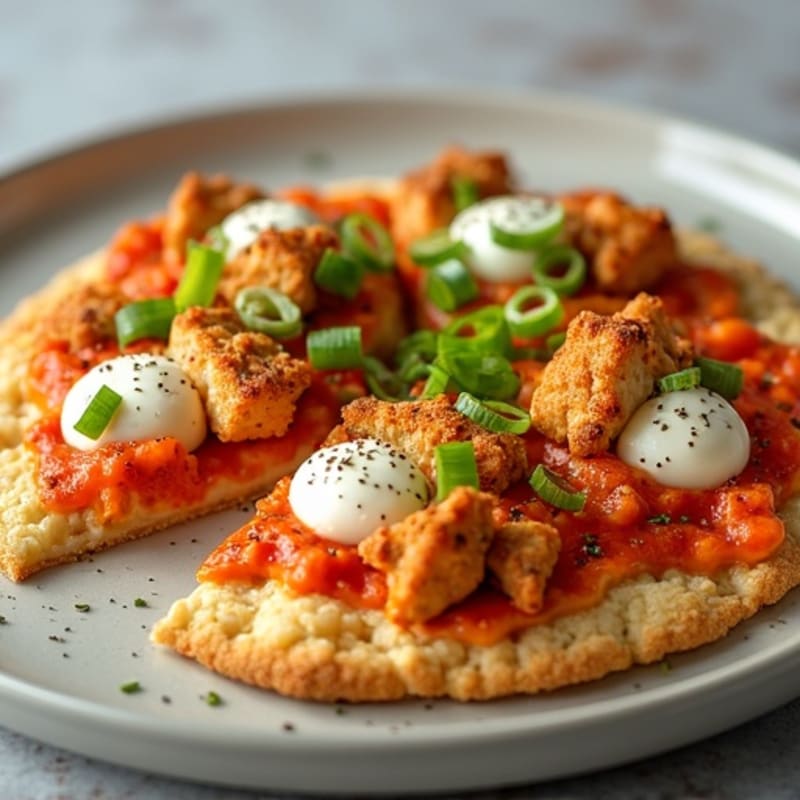 Healthy Crispy Buffalo Chicken Pizza