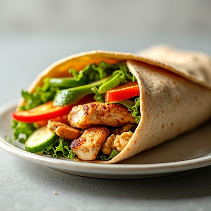 Fresh Grilled Chicken and Crunchy Veggie Wrap