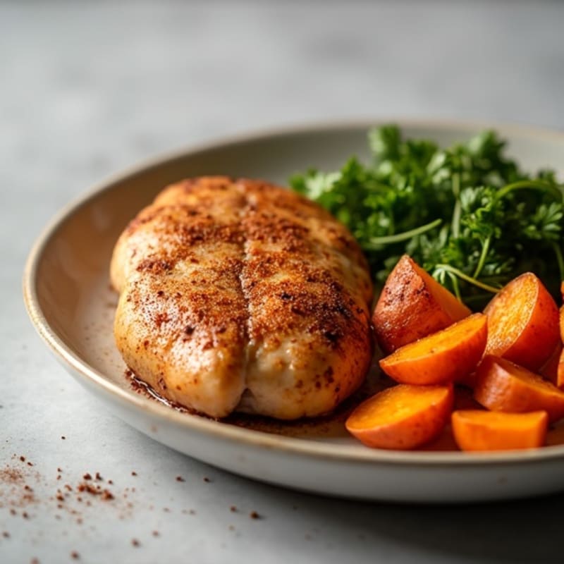 Cinnamon-Rubbed Roasted Chicken with Crispy Sweet Potatoes