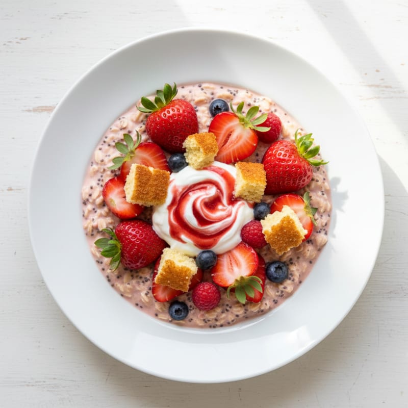 Creamy Strawberry Shortcake Overnight Oats