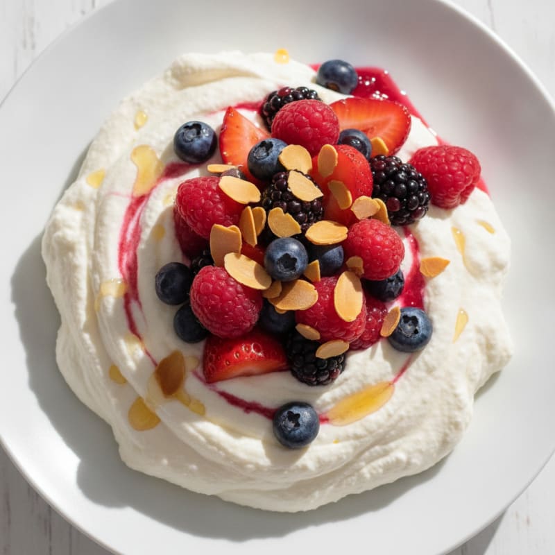 Greek Yogurt Protein Mousse with Mixed Berries