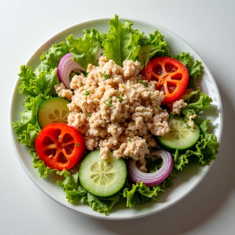 Lean Turkey and Crispy Vegetable Chopped Salad with Zesty Vinaigrette
