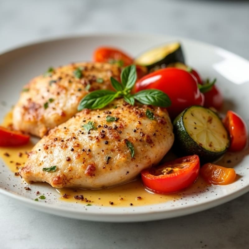 Creamy Spiced Chicken with Roasted Vegetables