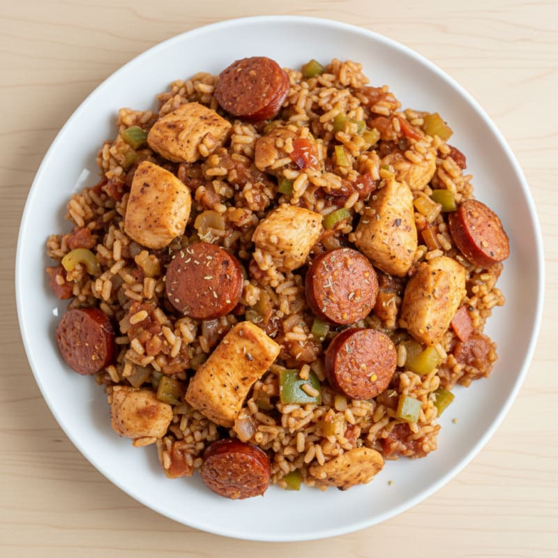 Smoky Creole Chicken and Sausage Jambalaya