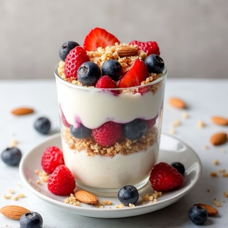 Greek Yogurt Parfait with Berries and Almonds