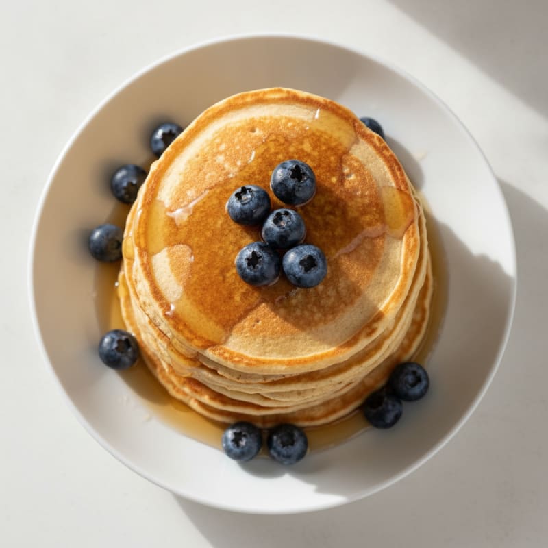 Fluffy Buttermilk Pancakes with Maple Syrup