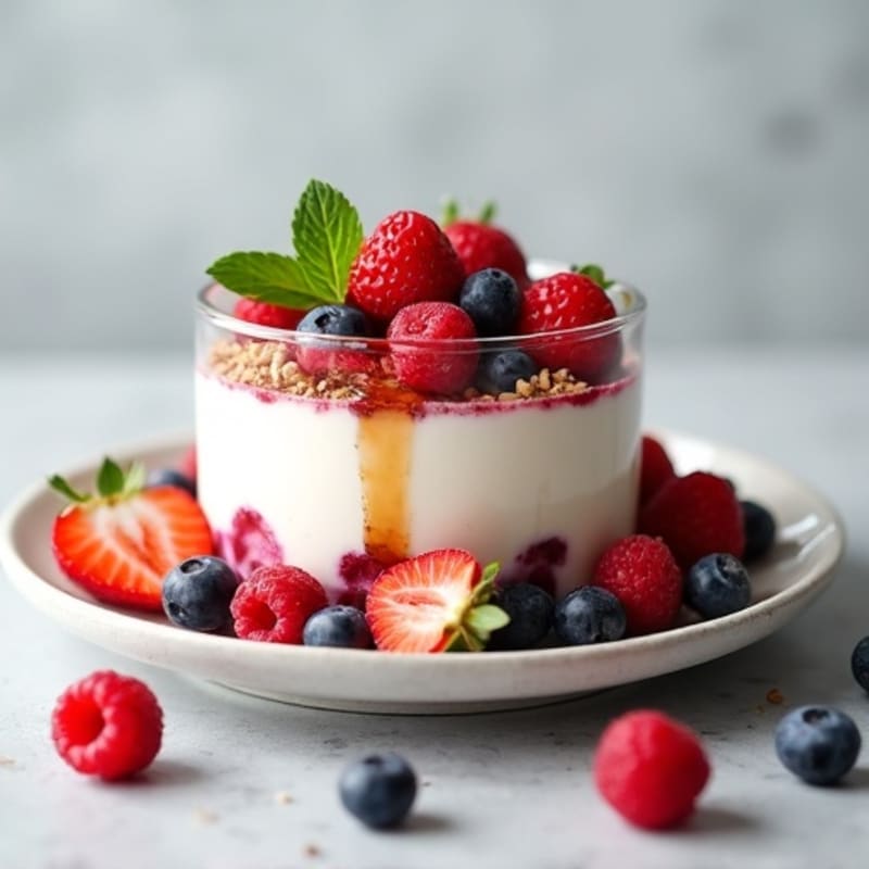 Greek Yogurt Protein Parfait with Mixed Berries