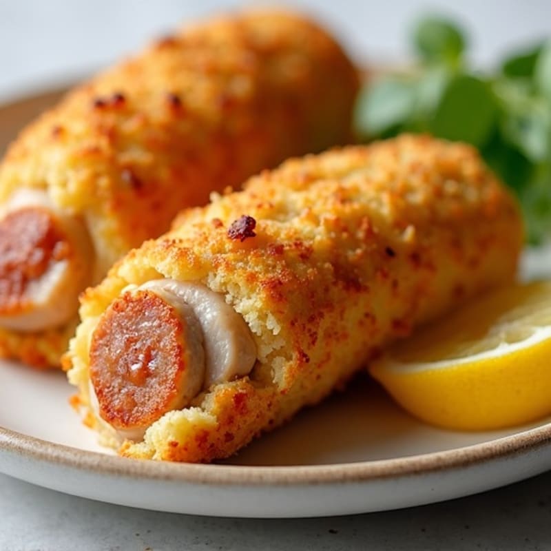 Crispy Cornbread-Crusted Chicken Sausage