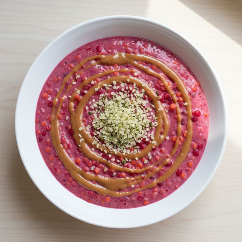 Silky Tofu and Lentil Protein Smoothie Bowl