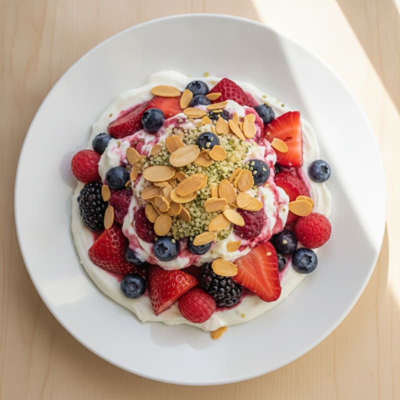 Greek Yogurt Protein Parfait with Mixed Berries