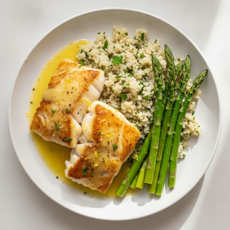 Pan-Seared Cod with Lemon-Herb Sauce