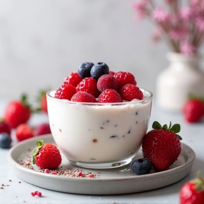 Greek Yogurt Protein Mousse with Mixed Berries