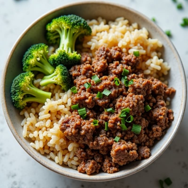 Savory Lean Beef and Crispy Broccoli Rice Bowl