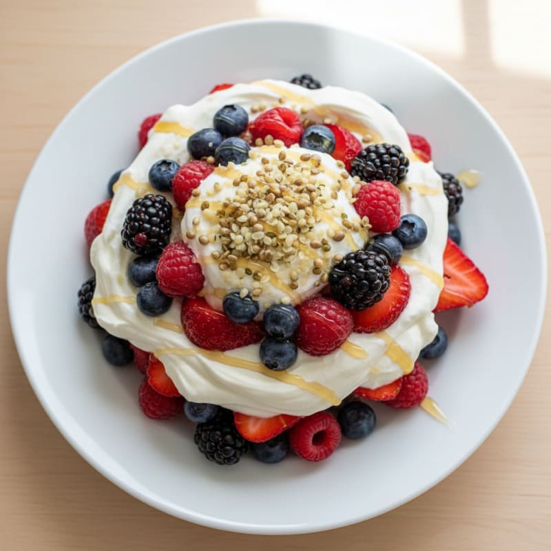 Greek Yogurt Protein Parfait with Mixed Berries