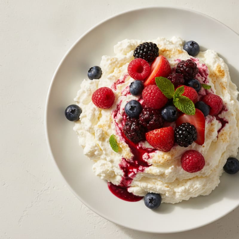 Silky Greek Yogurt Protein Mousse with Mixed Berries