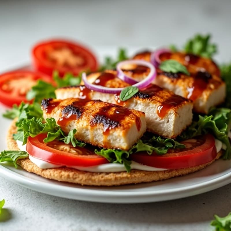 Grilled BBQ Ranch Chicken Flatbread