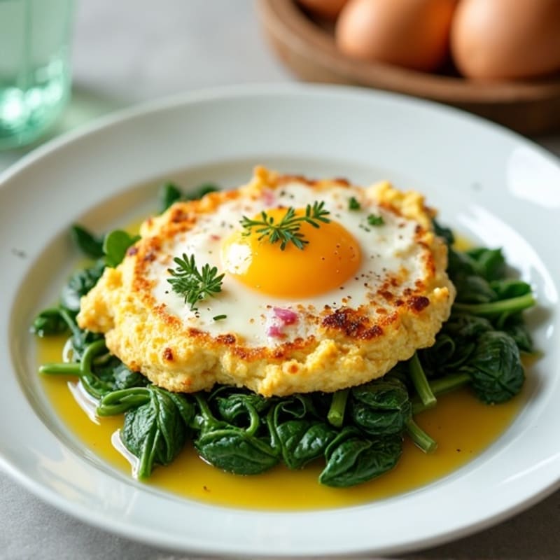 Egg White Spinach Scramble with Cottage Cheese