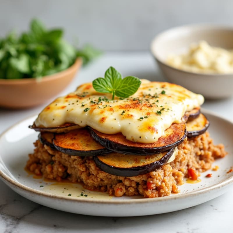 Layered Eggplant and Ground Turkey Casserole