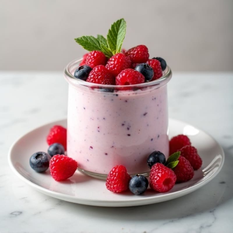 Greek Yogurt Protein Mousse with Mixed Berries