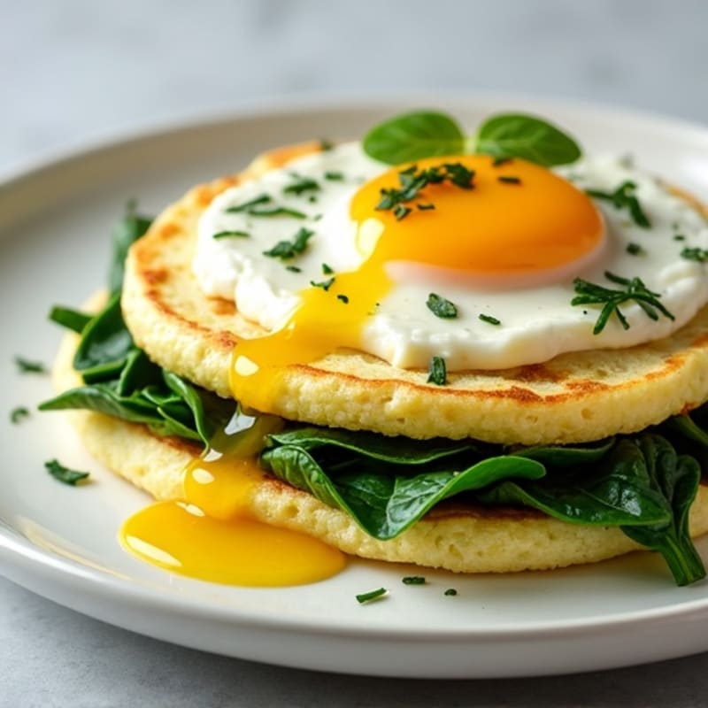 Egg White Spinach Omelette with Cottage Cheese