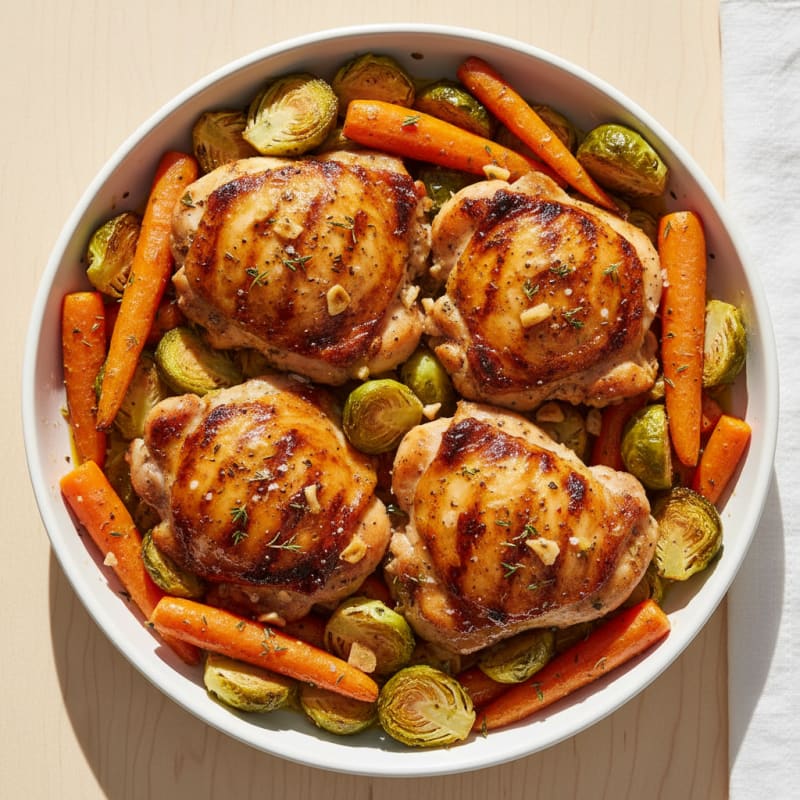 Baked Chicken Thighs with Roasted Vegetables