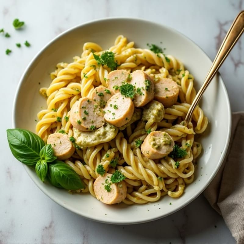 Creamy Pesto Chicken Pasta with Fresh Herbs