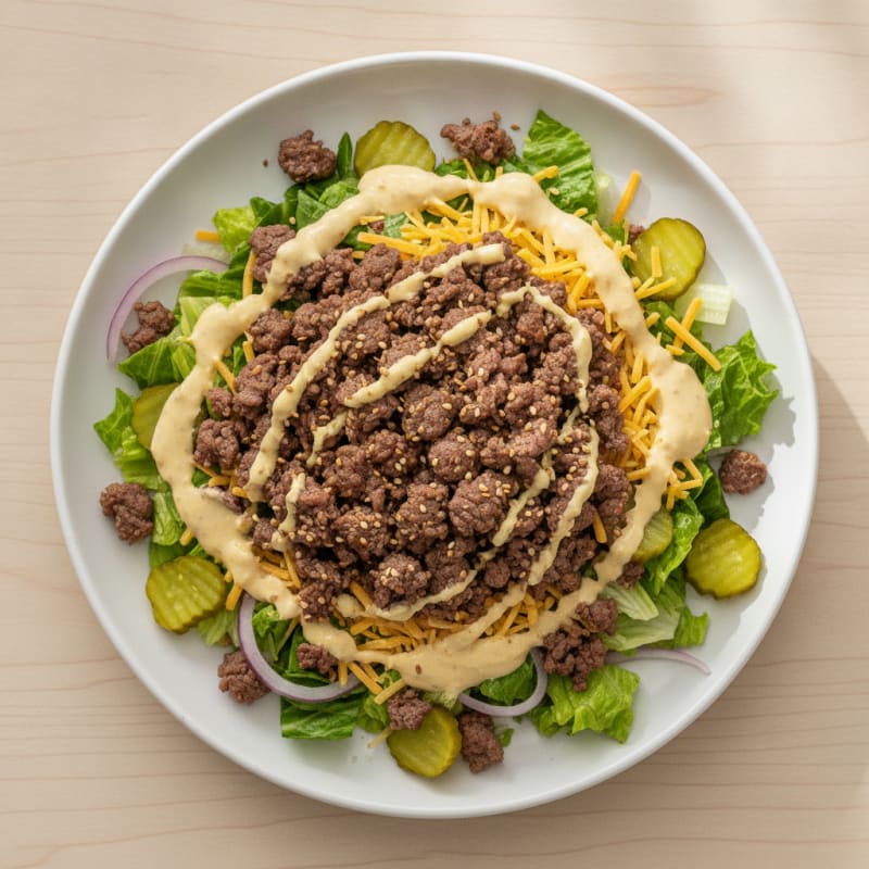 Ground Beef Big Mac Salad