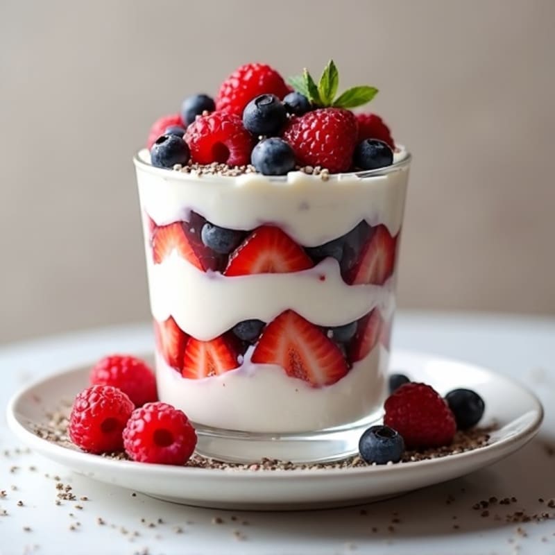 Greek Yogurt Protein Parfait with Mixed Berries