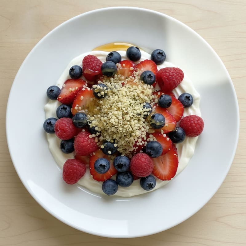 Greek Yogurt Protein Parfait with Mixed Berries