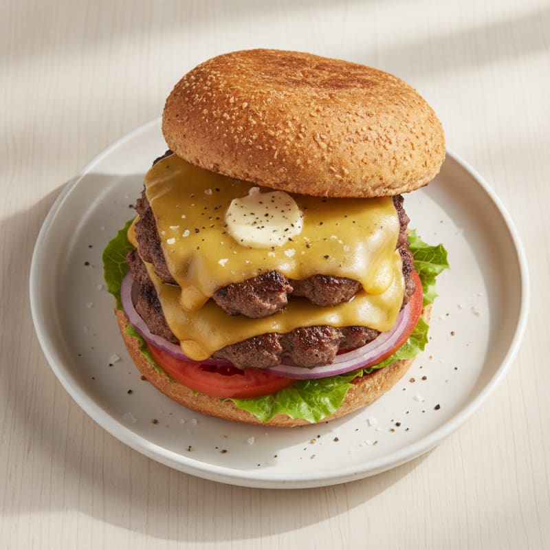 Butter Burger with Wisconsin Cheddar