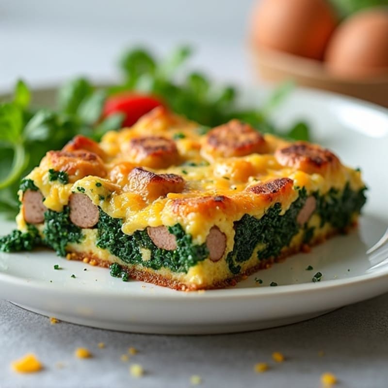 Healthy Baked Sausage and Kale Strata