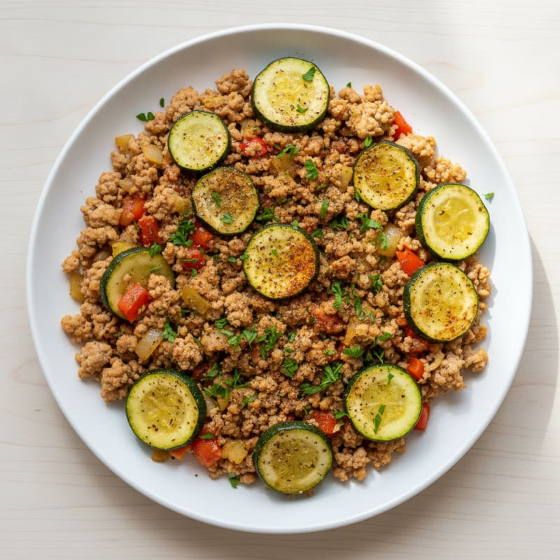 Savory Ground Turkey and Zucchini Skillet