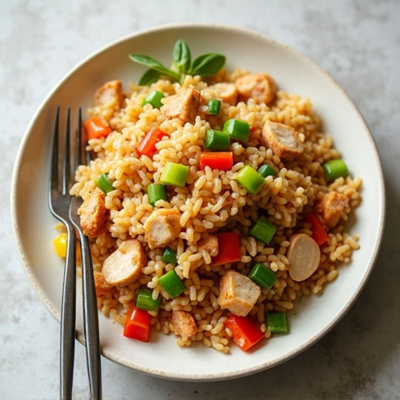 Healthy Chicken Fried Rice with Crispy Vegetables