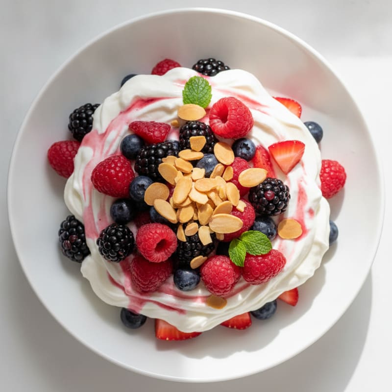 Greek Yogurt Protein Parfait with Mixed Berries