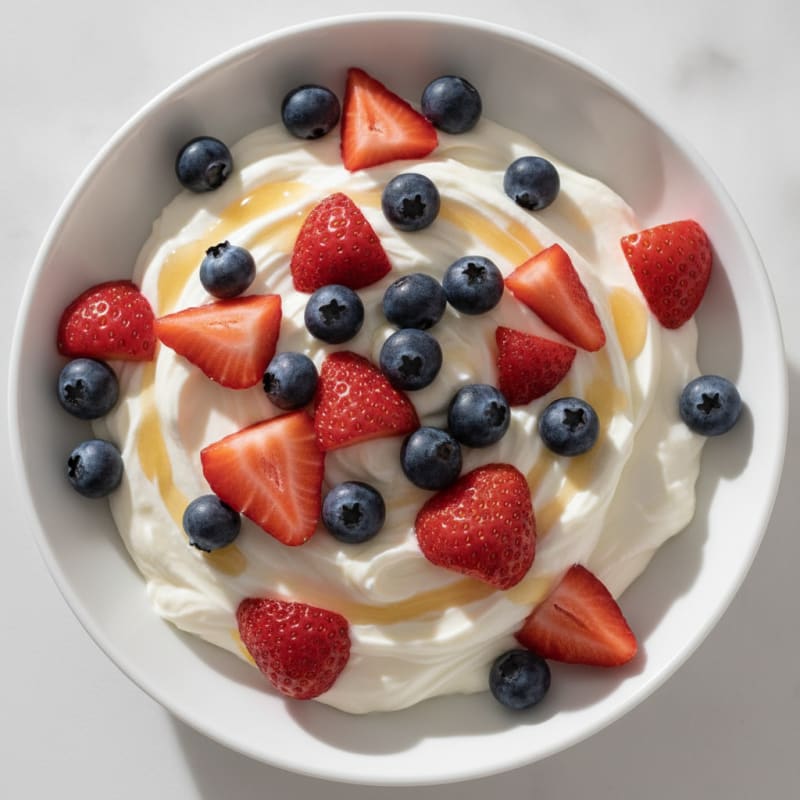 Silky Vanilla Protein Yogurt with Fresh Berries