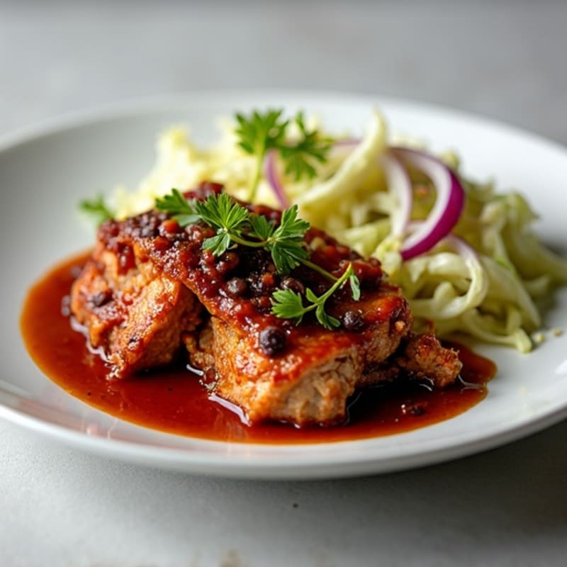 Lean Slow Cooker BBQ Pulled Pork with Crispy Cabbage Slaw
