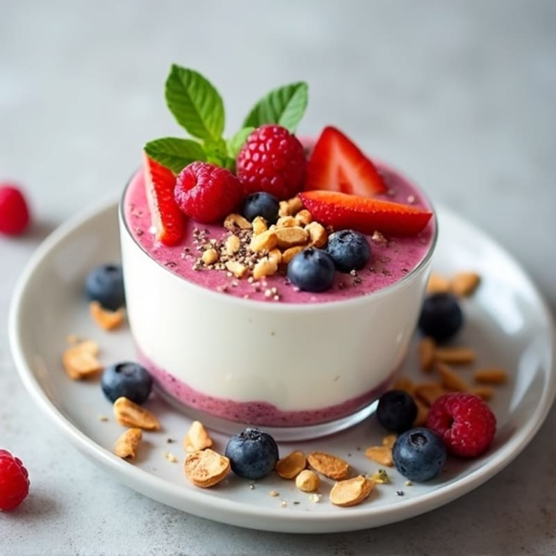 Silky Greek Yogurt Protein Pudding with Berries