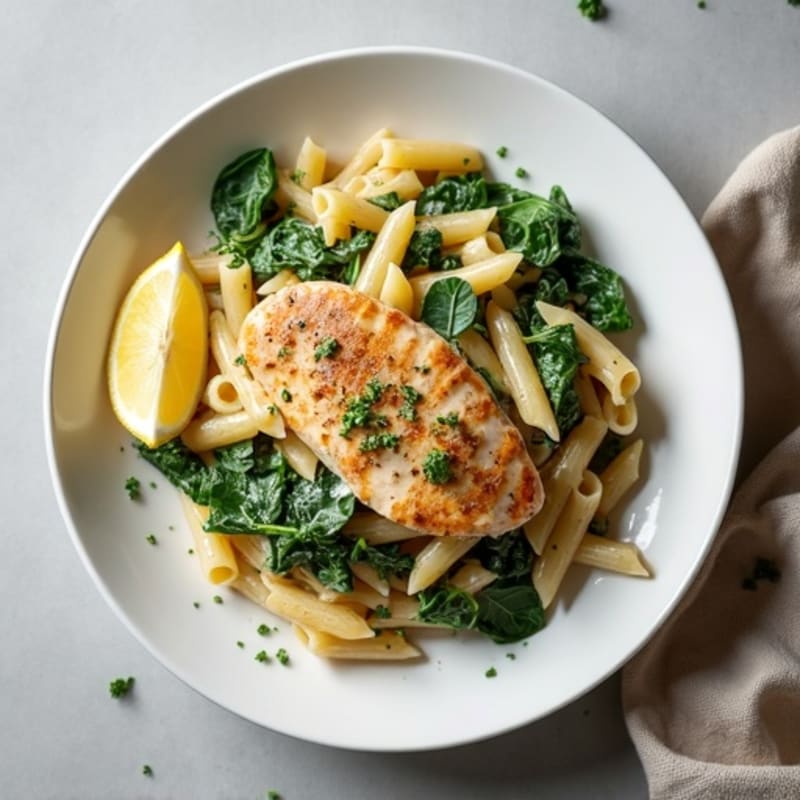 Creamy Garlic Herb Chicken Pasta with Fresh Spinach