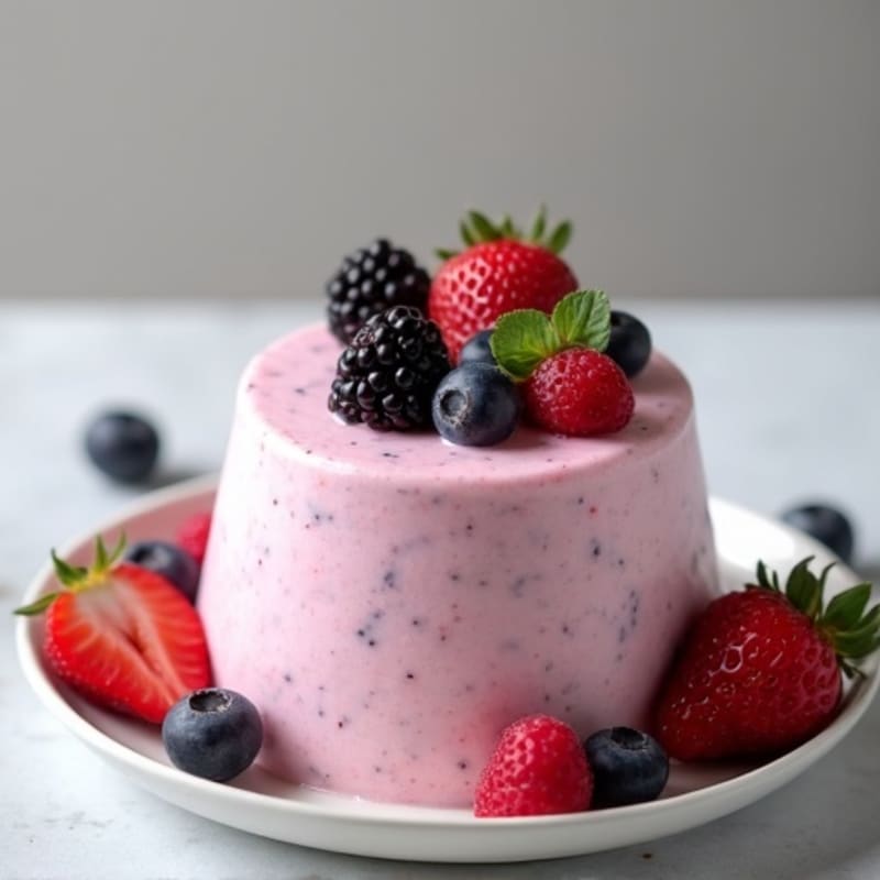 Greek Yogurt Protein Mousse with Mixed Berries