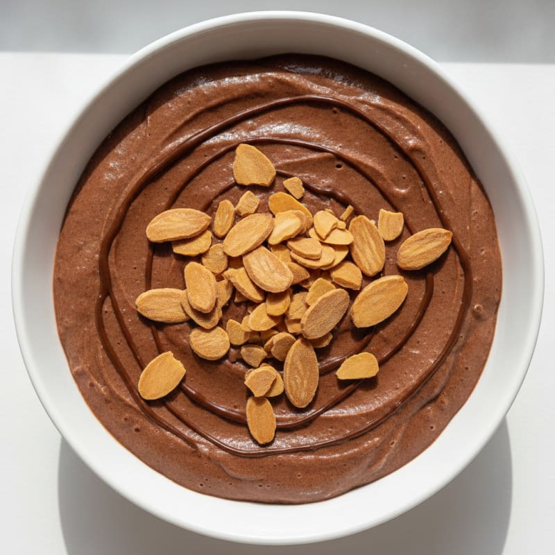 Silky Chocolate Protein Pudding with Almonds