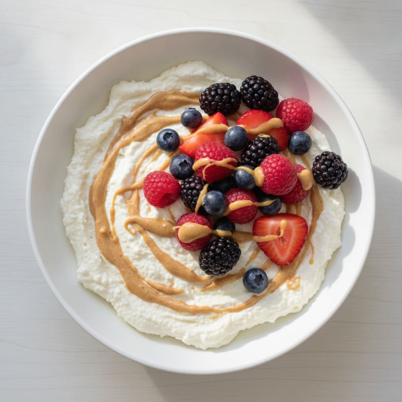 Creamy Greek Yogurt Protein Mousse with Mixed Berries
