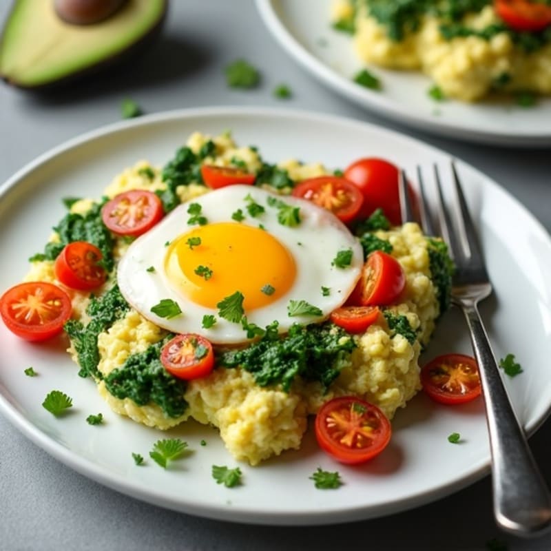 Egg White and Spinach Scramble with Cottage Cheese