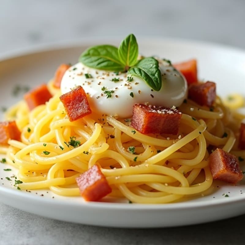 Creamy Turkey Bacon Spaghetti Squash Carbonara