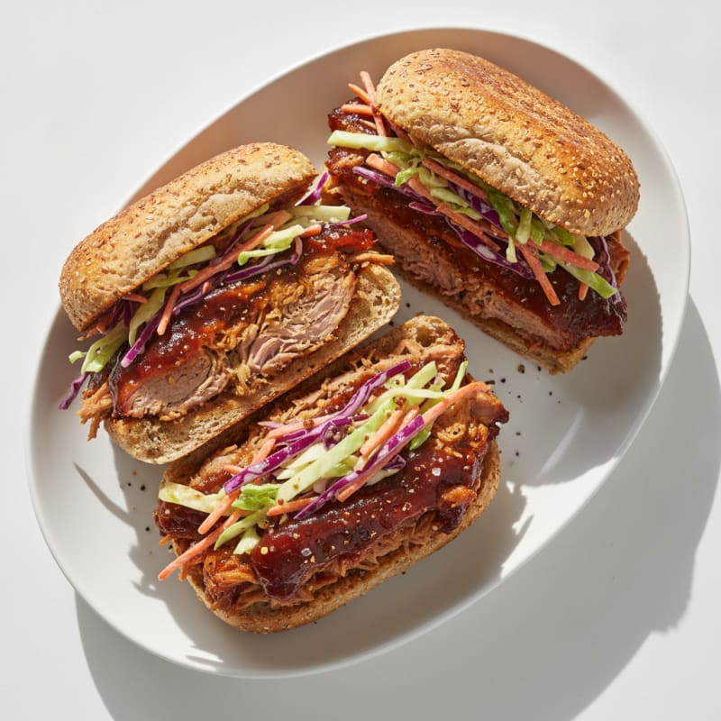 BBQ Pulled Pork Sandwiches with Tangy Coleslaw